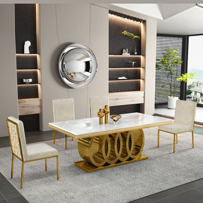 Τετράγωνο από ανοξείδωτο χάλυβα υπερμεγέθη τραπεζάκι τραπεζαρίας χωρητικότητα καθισμάτων 4-8