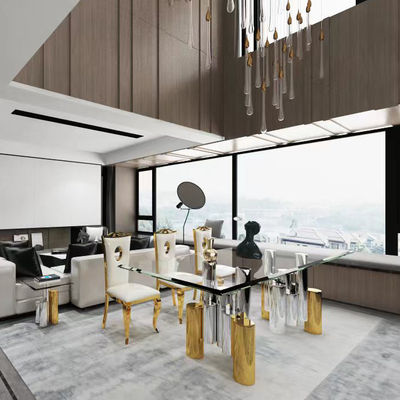 Αγορά Σύγχρονο γυάλινο τραπεζικό σετ για 6 ελλειπτικά σχήματα online manufacture