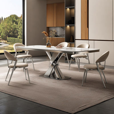 Αγορά Λούξυ Ατσάλι Μαρμάρινο τετράγωνο τραπέζια τραπεζαρίας μήκος 1,8m online manufacture