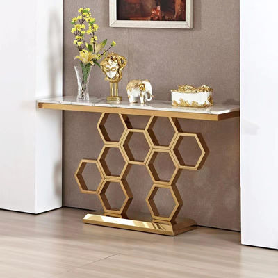 Αγορά Τραπέζια μαρμάρινο κονσόλα χονδρικής με κομψή βάση από ανοξείδωτο χάλυβα online manufacture